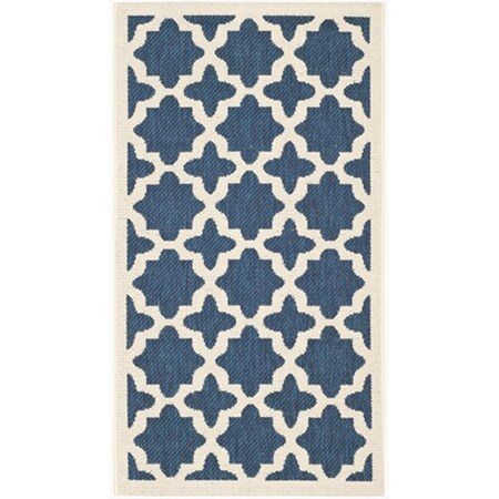 Safavieh 2 Ft. X 3 Ft. -7 In. Accent Indoor-Outdoor Courtyard- Navy And Beige- Machine Made Rug CY6913-268-2